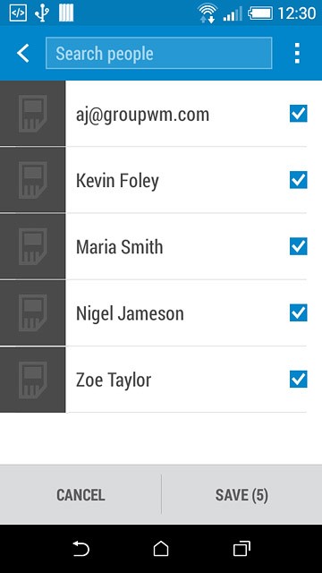 Press SAVE.After a moment the contacts are copied.