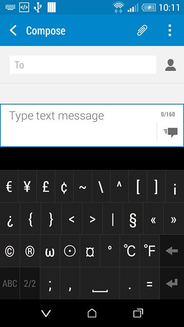 Press ABC to return to text input.
