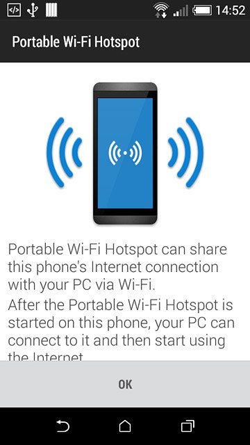 Press OK.Key in a name for the Wi-Fi hotspot.