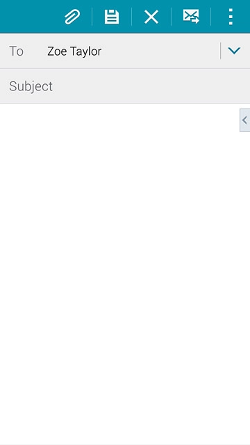Press Subject and key in a subject for the email message.