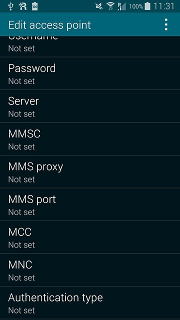 Press Authentication type.