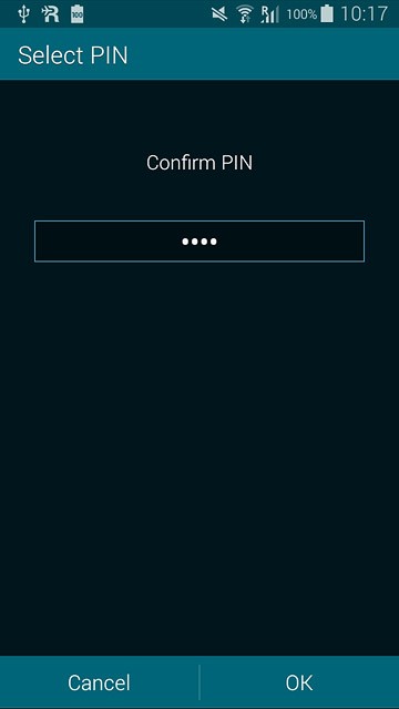 Key in the phone lock code again and press OK.