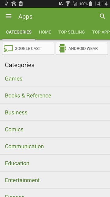 Press CATEGORIES.Go to the required category.