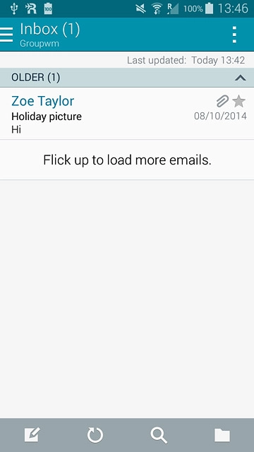 Press the new email message icon.