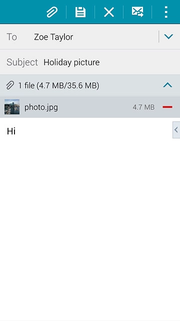 Press the send icon when you've finished your email message.