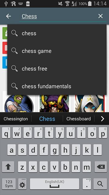 Key in the name of the required app and press the search icon.