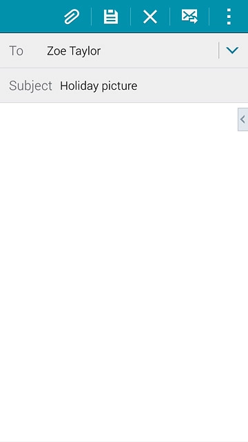 Press the text input field.Write the text for your email message.