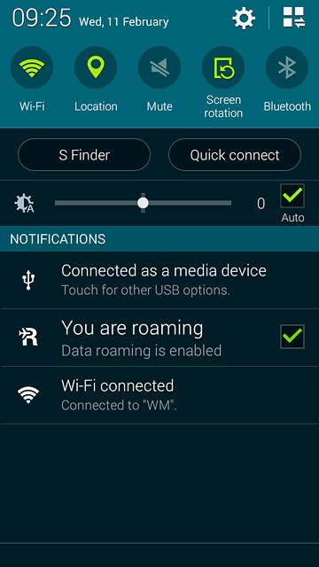 Slide your finger down the display starting from the top edge of your phone.Press the settings icon.
