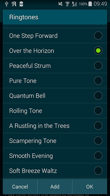 To use one of your own ring tones:Press Add.