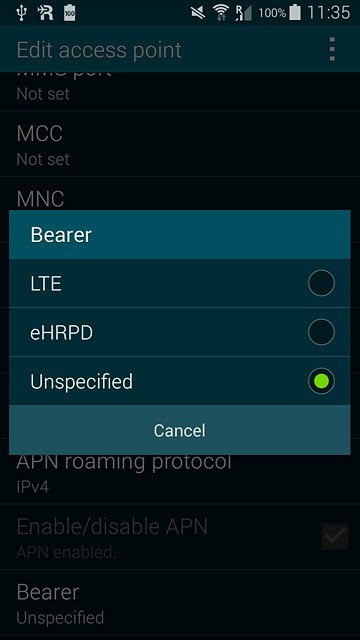Press Unspecified.