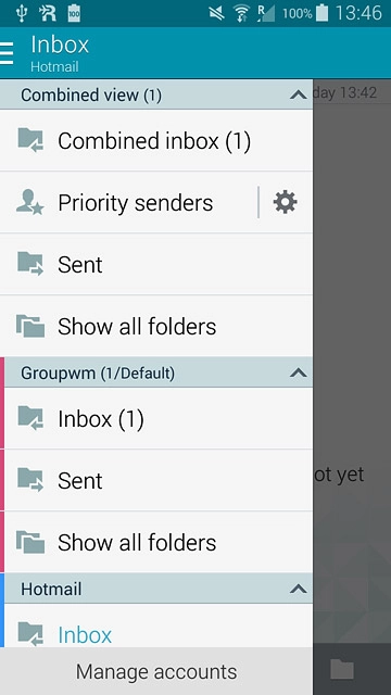 Press Inbox below the required email account.