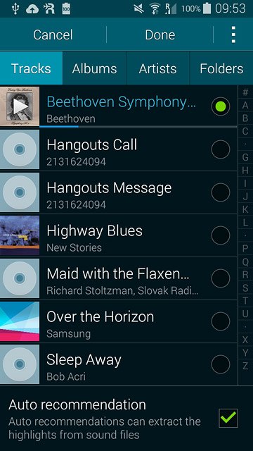 Once you've found a ring tone you like, press Done.