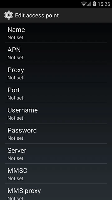 Press MMS proxy.