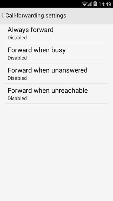Press one of the following options:Always forward