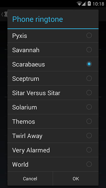 Press the different ring tones to listen to them.