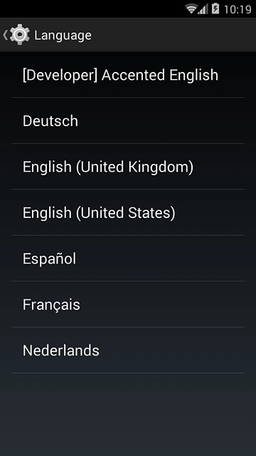 Press the required language.