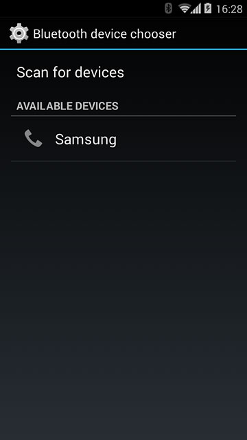Your phone now searches for devices and after a moment, a list of Bluetooth devices within range is displayed.Press the required Bluetooth device.The file is sent.
