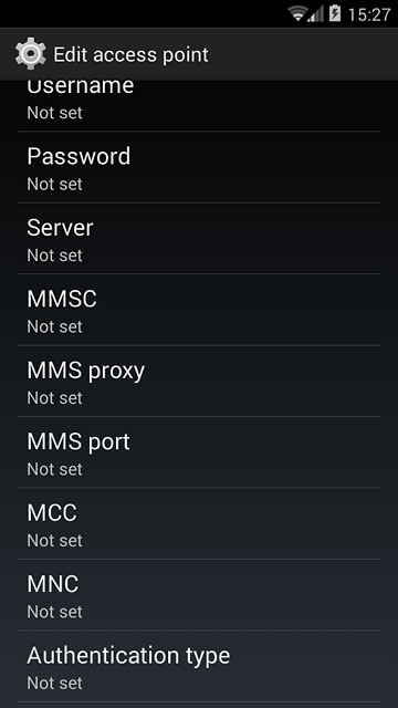 Press Authentication type.