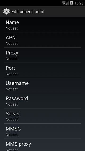 Press APN.Key in mms.vodafone.net