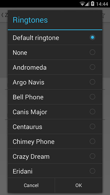 Press the different ring tones to listen to them.