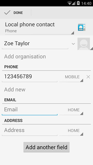 Press Email and key in the required email address.