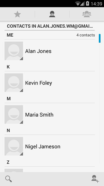 Press the new contact icon.