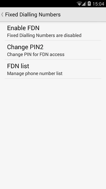 Press Enable FDN or Disable FDN (depending on the current setting).