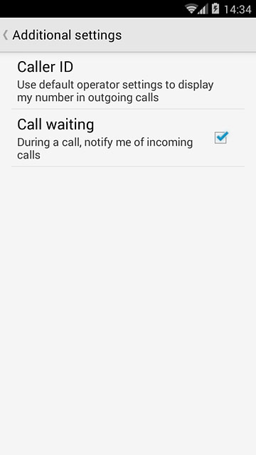 The current settings are displayed.Press Caller ID.