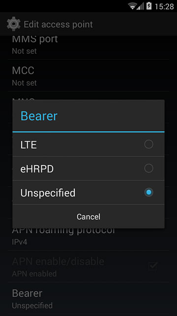Press Unspecified.