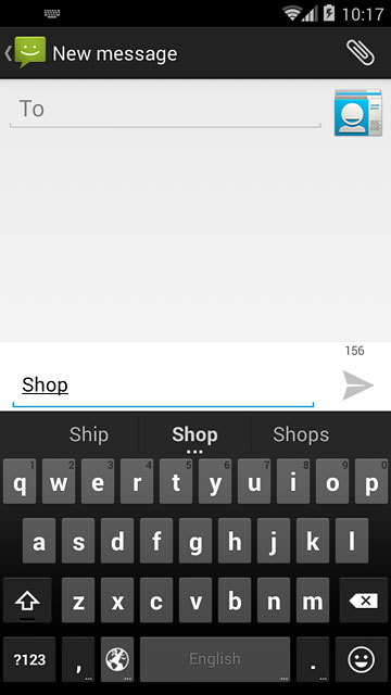Press and hold the word suggestions to see more words.