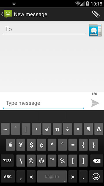 Press ABC to return to text input.