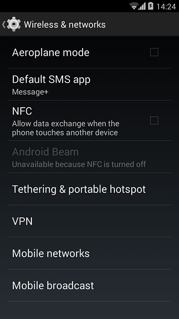Press Mobile networks.