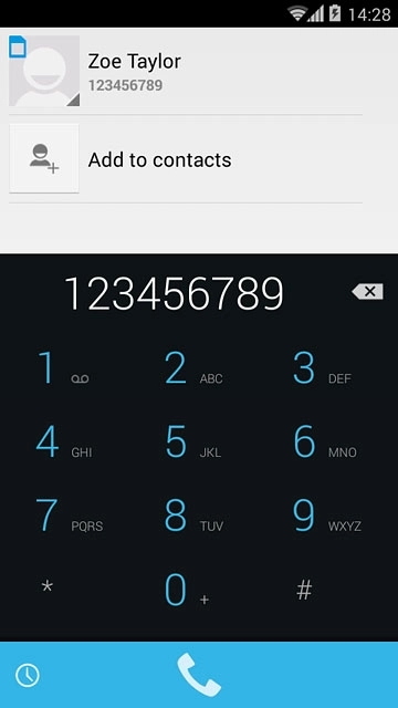 Key in the required number and press the call icon.