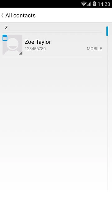 Press the required contact.