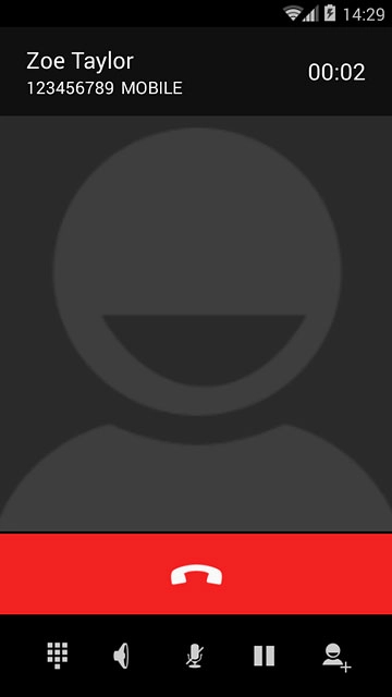 Press the end call icon.
