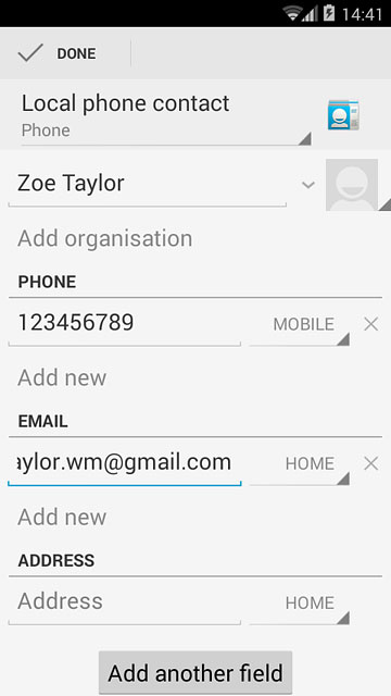 Press the drop down list next to the email address.