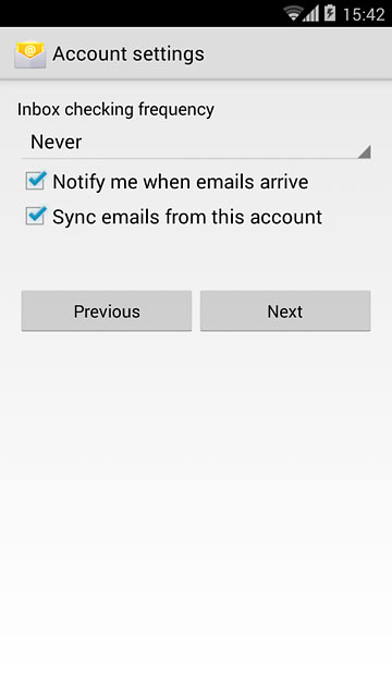 Press Notify me when emails arrive to turn the function on or off.