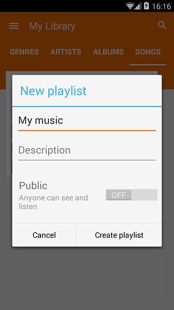 Press Create playlist.