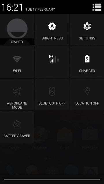 Slide two fingers down the display starting from the top edge of your phone.Press the Wi-Fi icon.