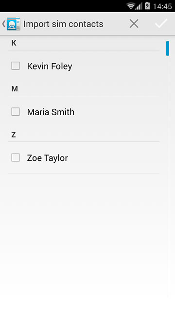 Press the required contacts.