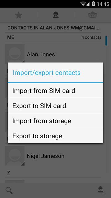 Press Export to SIM card.