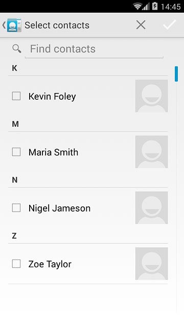 Press the required contacts.