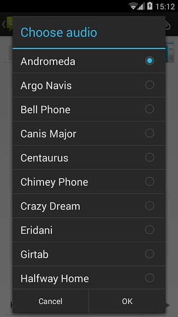 Once you've found a ring tone you like, press OK.