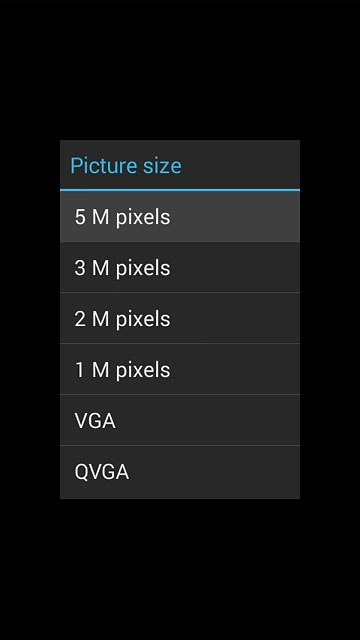 Press the required setting.