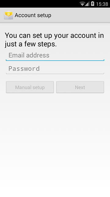 Press Email address and key in your email address.