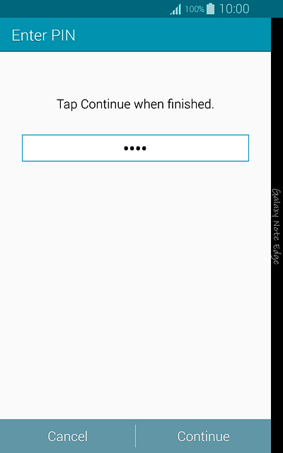 Key in the required phone lock code and press Continue.