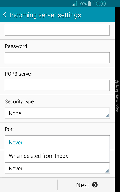 Press Never or When deleted from Inbox.
