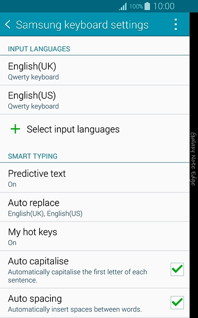Press Predictive text.