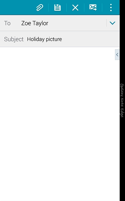 Press the text input field.Write the text for your email message.