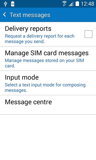 Press Message centre.